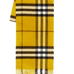 Burberry Giant Check Cashmere Scarf Yellow | 100% Cashmere | NWOT | Unisex